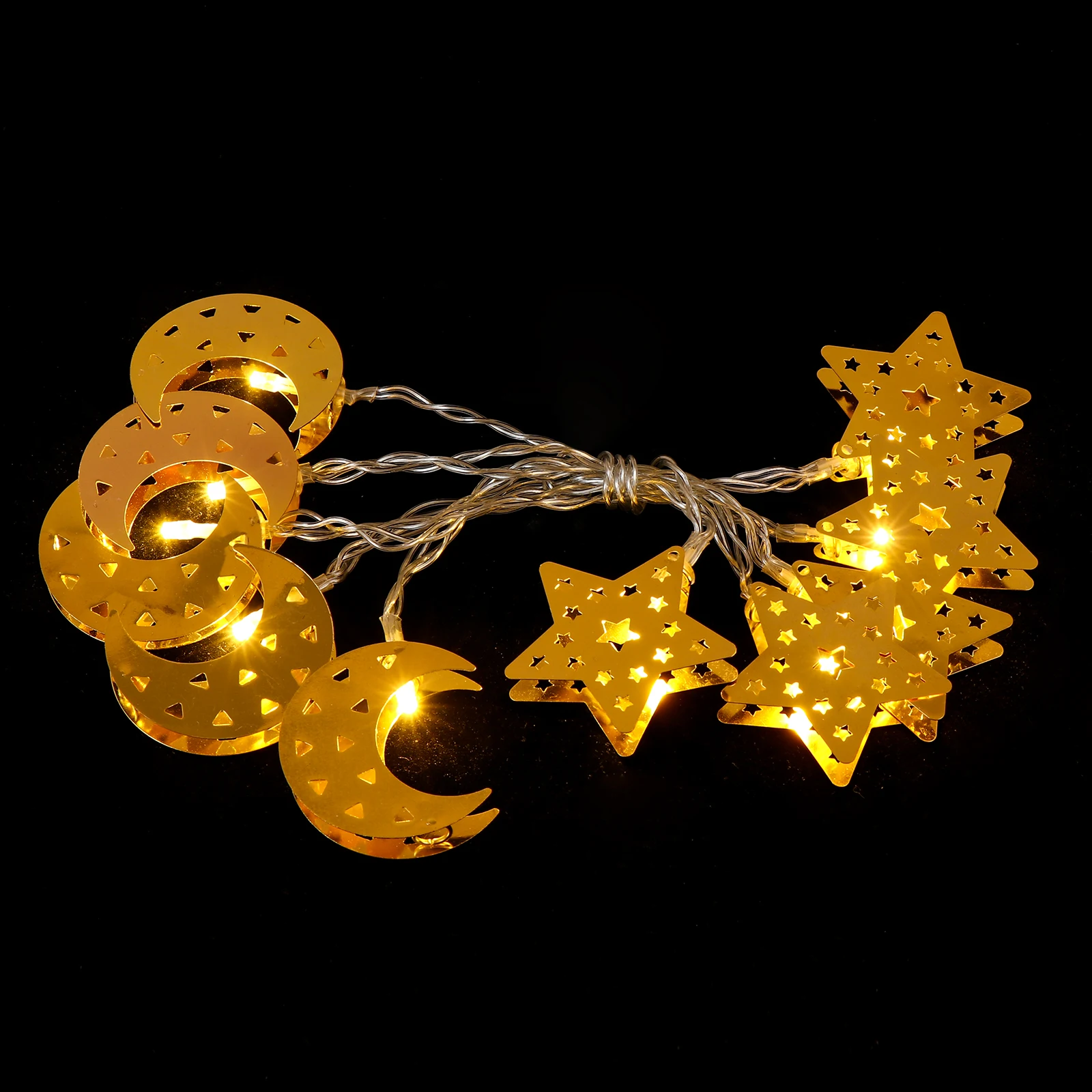 

Ramadan String Lights 5 Star Decorative Lamps Hollow Out Festive Garden Hanging Wall Decoration Warm Atmosphere Beautiful