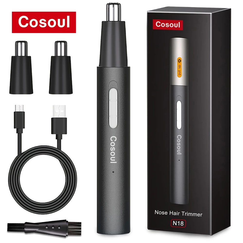 Cosoul Nose Hair Trimmer Rechargeable Nose Trimmer High Quality Metal Electric Nose Hair Trimmer for Men Women  Nose Shaver