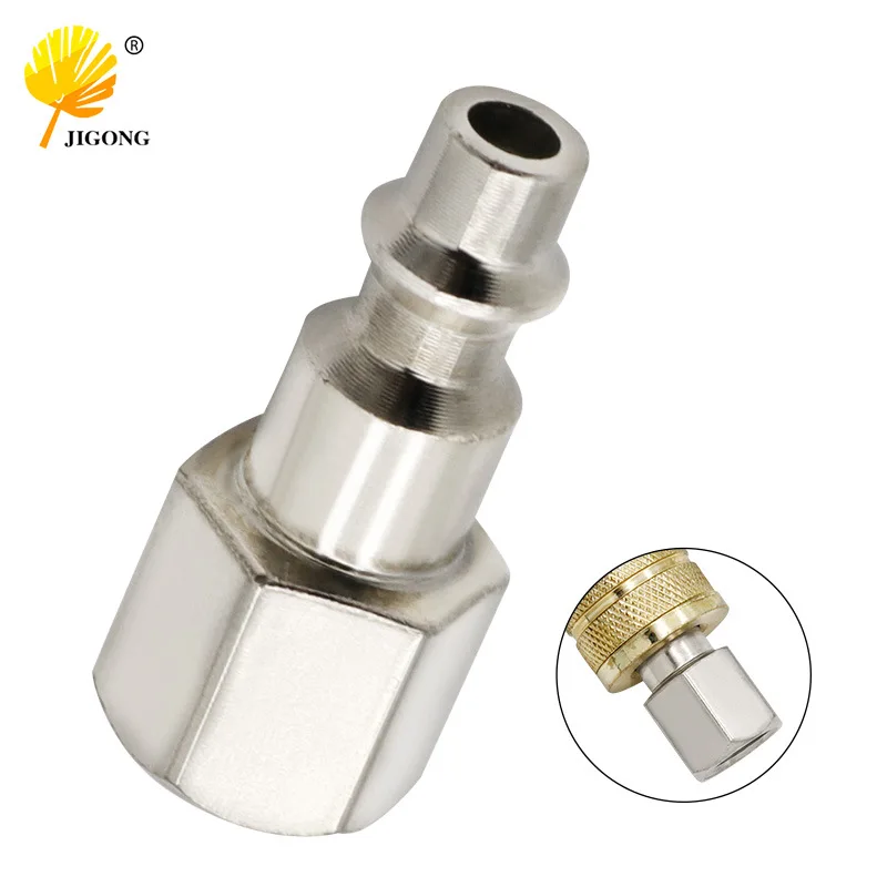 American Iron Nickel Plated Quick Coupling, Female Threaded Ferrule 1/4NPT Quick Coupling Male, Pneumatic Tool Accessories
