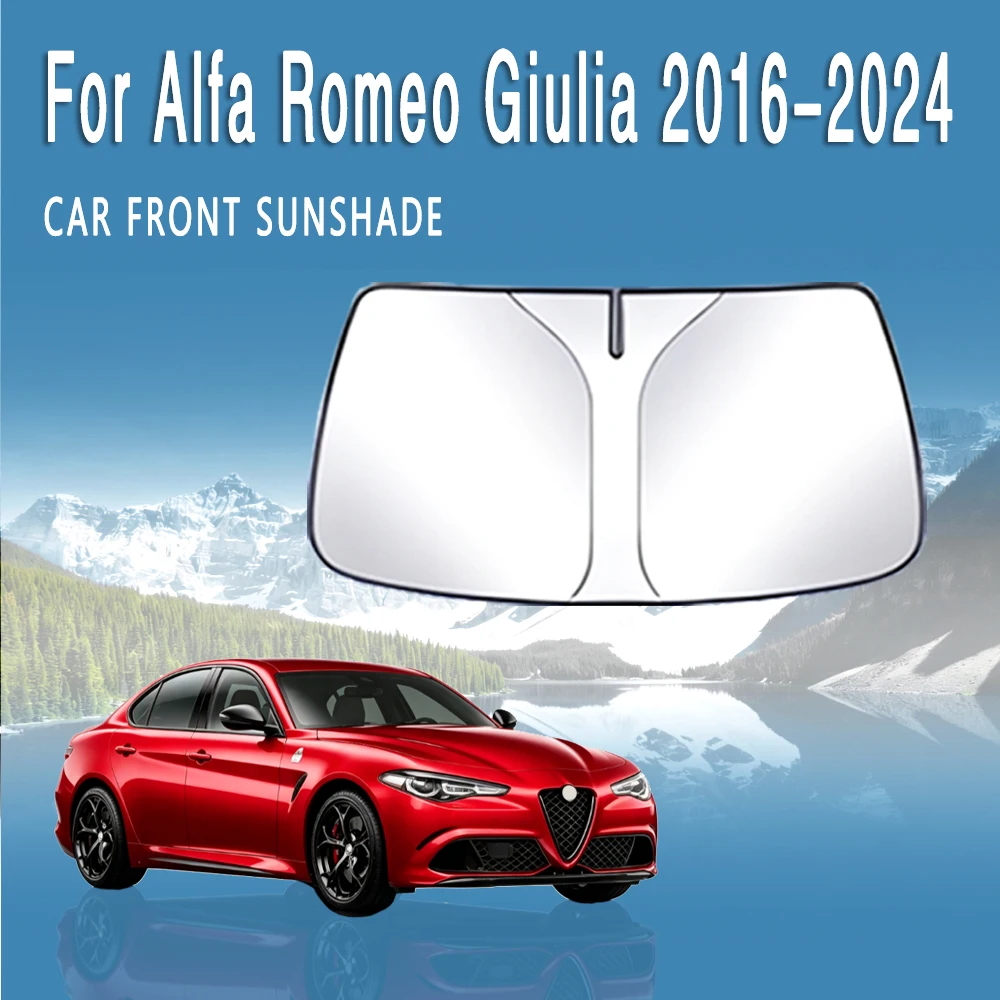 

For Alfa Romeo Giulia 2016-2024 2017 Car Front Windshield Sunshade Heat Insulation Sun Visor Summer Auto Accessories Foldable