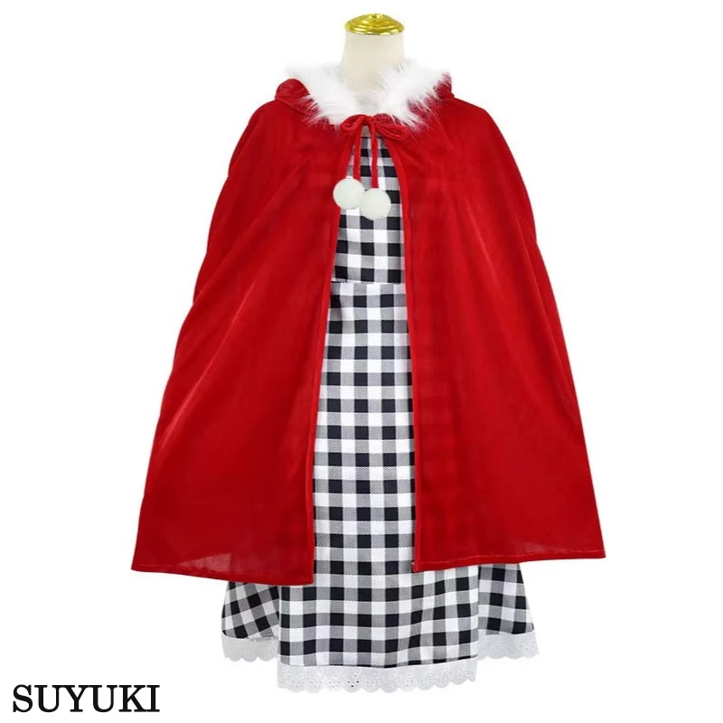 

Cindy Girl Cartoon Movie Cosplay Full Set Christmas Cloak Dress Headwear Adult Kid Festivals Disguise Party Activity