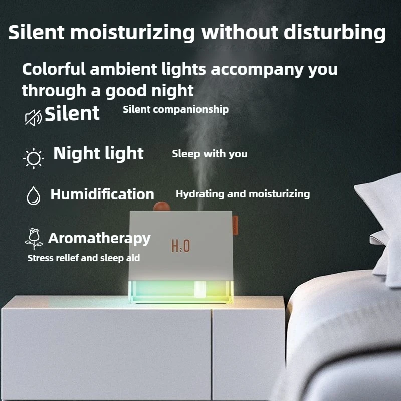 Humidificador portátil, humidificador recargable desenchufado, pequeño, silencioso, inalámbrico, de escritorio, pequeño adorno, máquina de fragancia de aire para el hogar