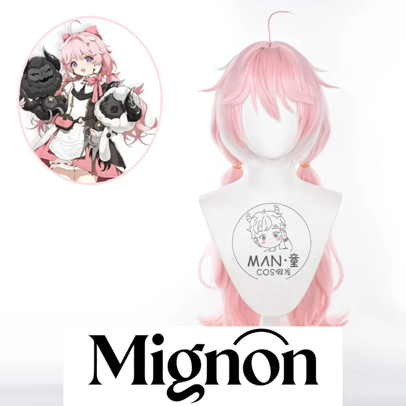 

Парик для косплея Wuthering Waves Anke, розовые длинные вьющиеся волосы, полосатые имитация кожи головы, подарок на Хэллоуин