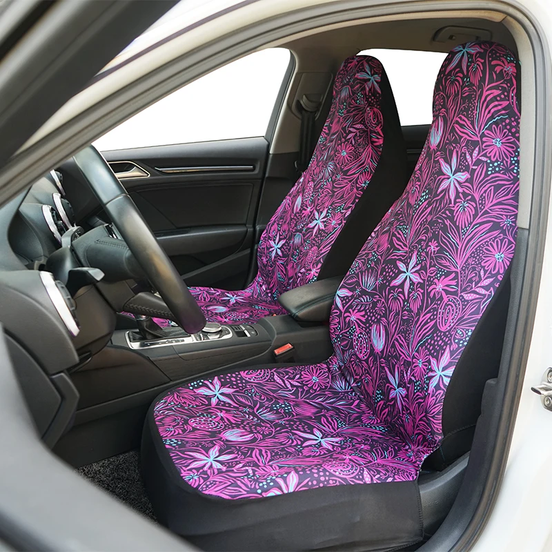 Universal Car Seat Covers Elastic Fabric Can Stretch Printed 2 Front Car Seat Covers Universal Fit For Most Car SUV Truck Van