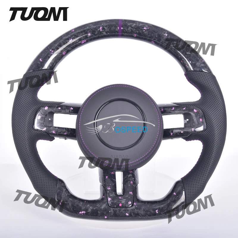 

Forged Carbon Fiber Steering Wheel For Ford Mustang GT350 GT500 V6 Ecoboost Shelby GT Hydro-Dip Personalized Customized