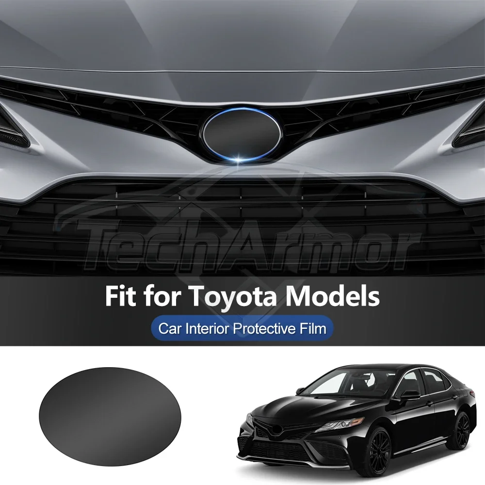 For Toyota 2018-2025 Car Front Emblem Pre Cut Dark Smoked TPU Protection Film Anti-scratch Exterior Accessories Car Modification