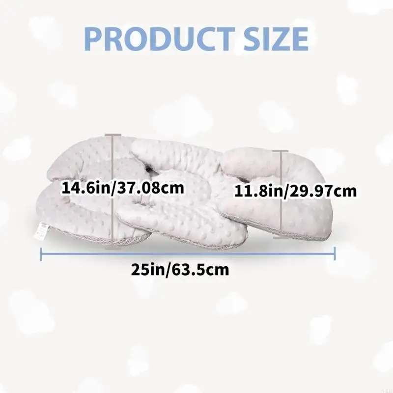 وسادة مزدوجة الجوانب 54DF للحاملات وسادة عربة أطفال قابلة للتنفس وسادة دعم منقط