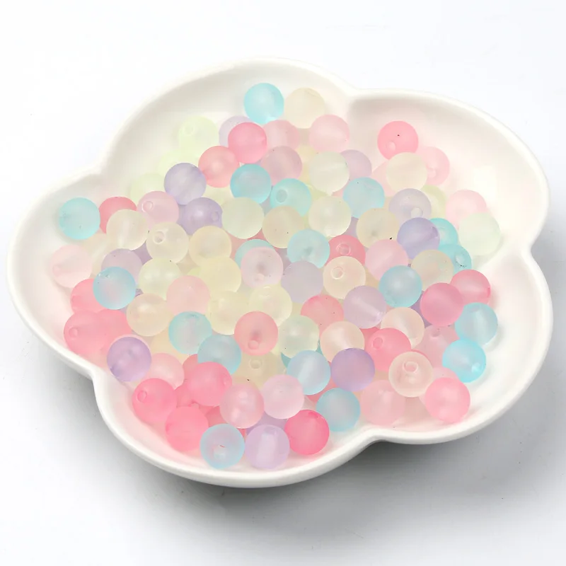 30-100Pcs 6/8/10/12mm Colorful Acrylic Beads Round Matte Spacer Loose Beads For Jewelry Making Bracelet Necklace Diy Accessories