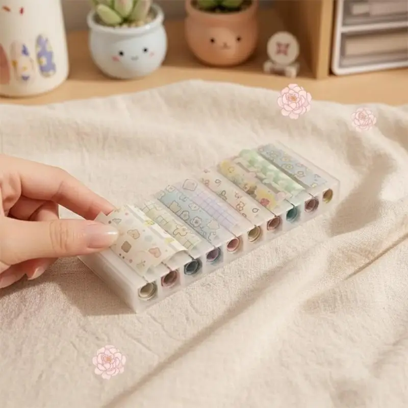 

10 Grid Nail Transfer Paper Storage Box with Colorful 3D Printed Display Organizer for Salon or Home Nail Art Tabletop Storage