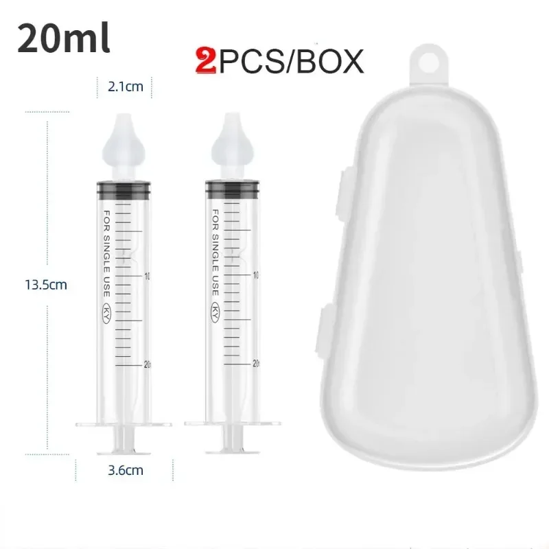 2Pcs/box 20/ML Baby Nose Clean Needle Tube Infant Baby Care Nasal Aspirator Cleaner Rhinitis Nasal Washer Baby Nose Cleaner