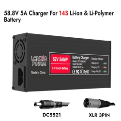 54.6V 58.8V 67.2V 5A Charger Lithium Battery for 48V 52V 60V Aluminum Shell Smart Fast Charger