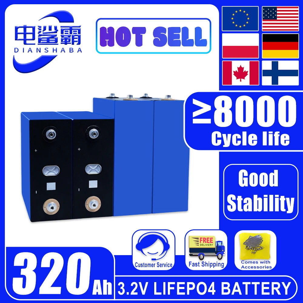 

3.2V 320Ah Home Energy Rechargeable Battery DIY 12V 24V 48V Cell Pack suitableRV EV Boat Golf Cart Yacht Van Cell Pack