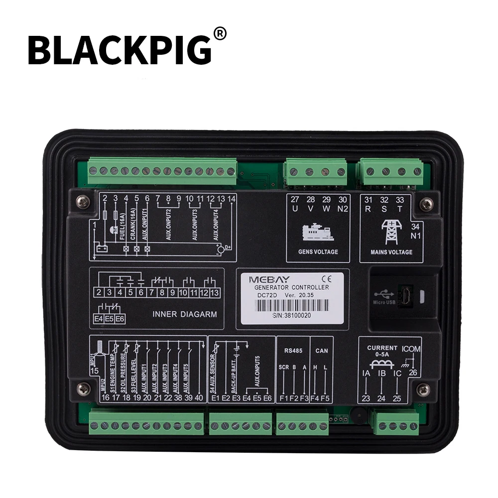 Imagem -02 - Mebay Gerador Controlador Display Lcd Auto Iniciar Módulo de Controle Diesel Genconjunto Peças Original Dc70d Dc72d Dc70dr Dc72dr Mk2