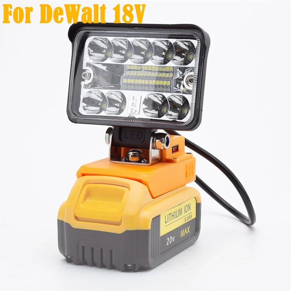 LED Work Light For DeWalt 18V Lithium Battery Portable Outdoor Lamp work light w/USB QC&PD 3.0 Camping Work Light(No battery)