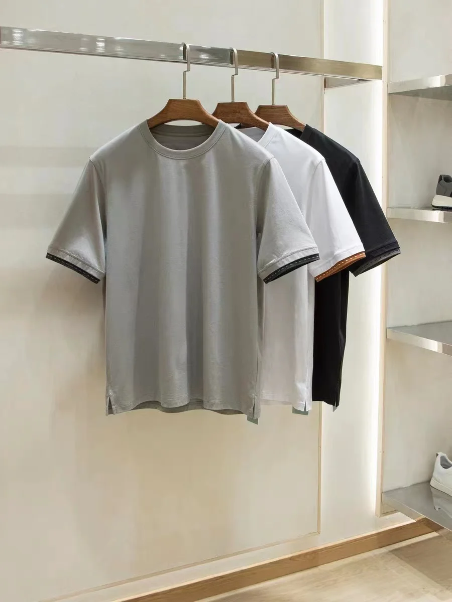 

Summer Men's H Loose Casual Round Neck Short sleeved T-shirt