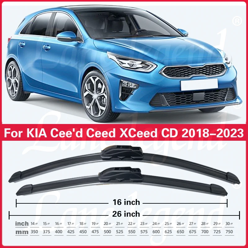 For KIA Cee\'d Ceed XCeed CD 2018 2019 2020 2021 2022 2023 Car Front Rear Wiper Blades Windshield Windscreen Window 26\