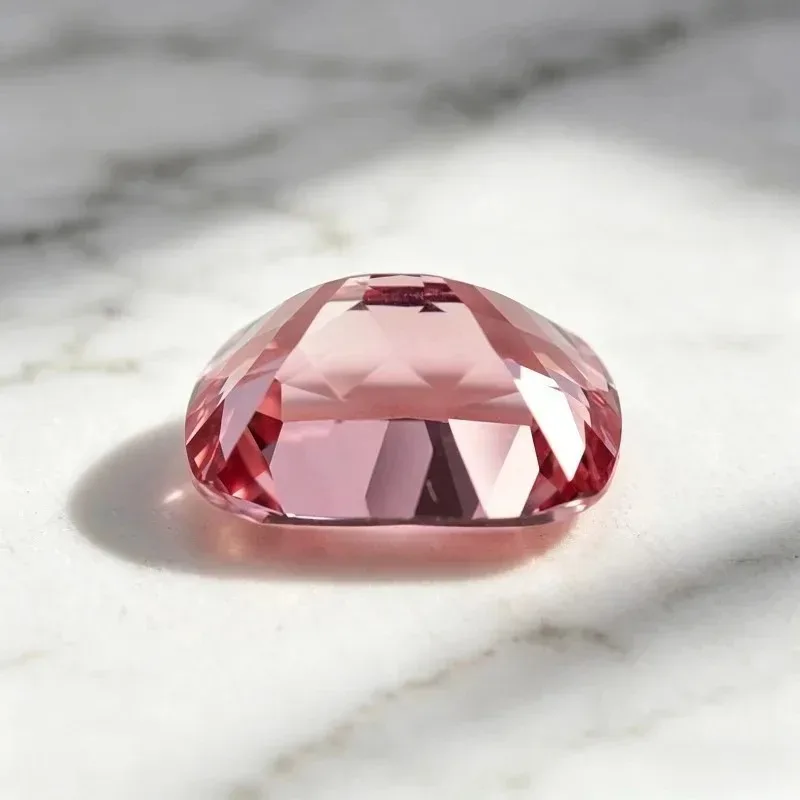 High Quality Lab Grown Padparadscha Lotus Pink Cushion Cut Gemstone for Charms Jewelry Making Materials Selectable Certificate