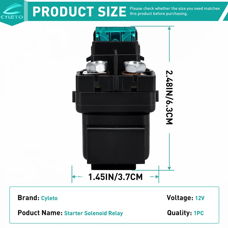 1/2 Motorcycle Starter Solenoid Relay for Suzuki DRZ250 DR650SE GSF 1200 1250 Bandit GSF1200S GSF1250S GSF600S Boulevard VZR1800 - view 6