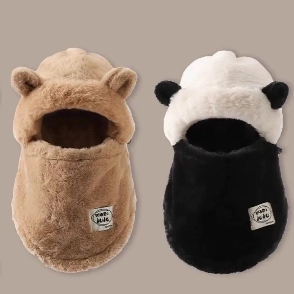 Gorro de bufanda integrado de invierno de felpa a la moda 4 en 1, jersey antifrío, gorro con máscara para mantener el calor, máscara a prueba de viento, gorro de lana para hombres