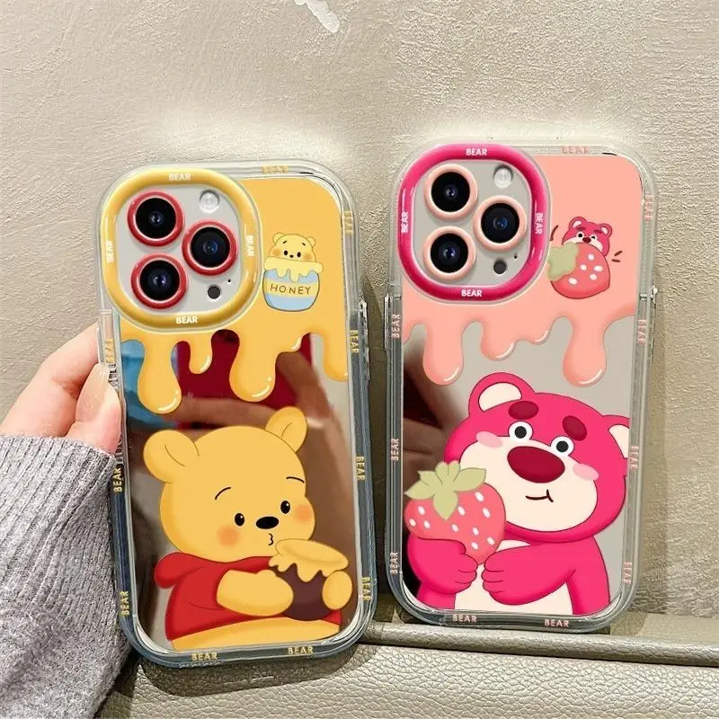 Disney Lotso Winnie The Pooh Cartoon Phone Case For iPhone 15 14 13 12 11Pro Max XS Max XR 7 8 Plus Y2K Soft Silicone Cute Cover