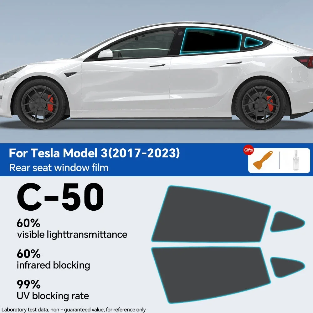 Image of Vorgefertigte Fensterfolie für Tesla Model 3 2020 2023 Solar-UV-Schutz für Tesla Model 3 Highland 2024 Außenzubehör.