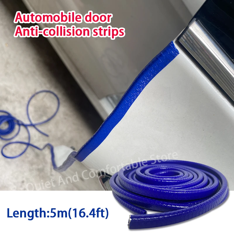 Four-door anti-collision decorative strips for the car, universal U-shaped protective door side seals, and built-in steel plate