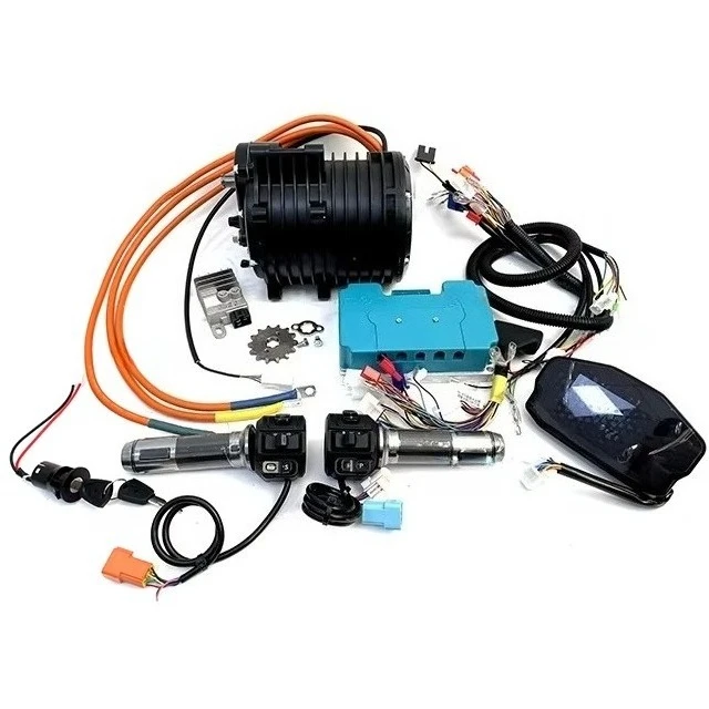 

138 Mid Drive Motor 72V3000W 70H 138-C Mid Motor 428 Gear for Motorcycle with Controller Harness Wiring