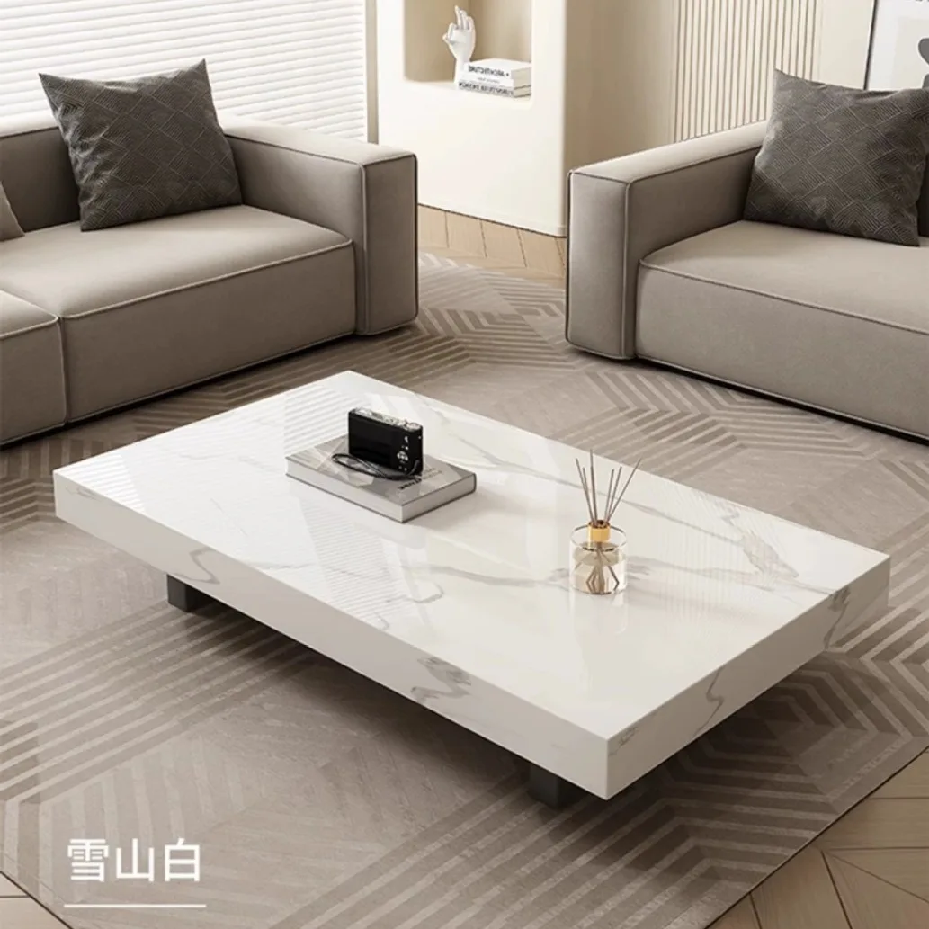 

Modern minimalist Italian minimalist rectangular living room home office rock slab coffee table small apartment celebrity low