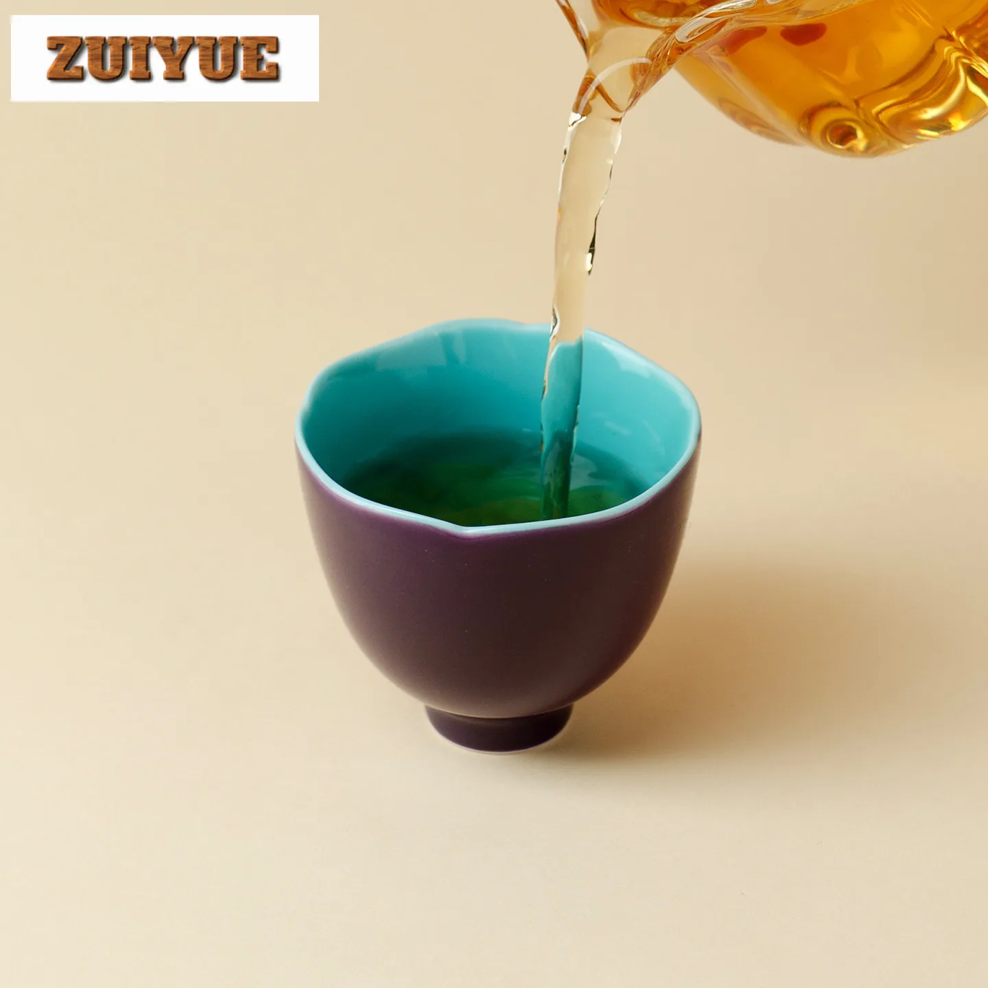 2pc/lot Solid Color Grape Purple Teacup Retro Tea Bowl Set Of Cups Tea-tasting Smelling Cup Jianzhan Master Cups Tableware 55ml
