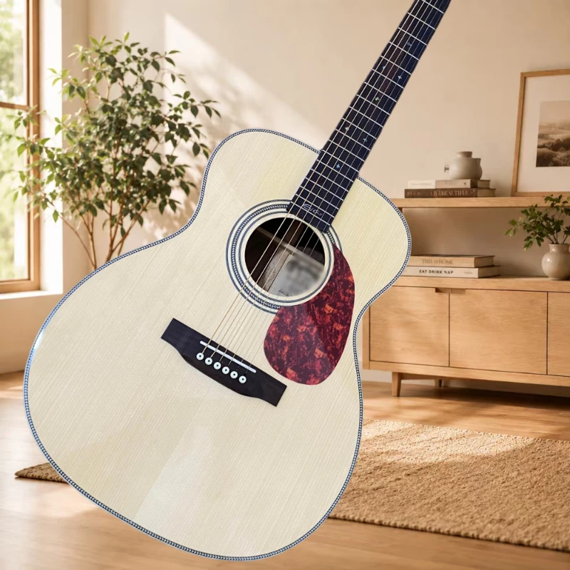 39 Inch 00028ec Natural Solid Spruce Top 6 Strings Acoustic Guitar Rosewood Back Sides Rosewood Bridge Beginner Free Delivery