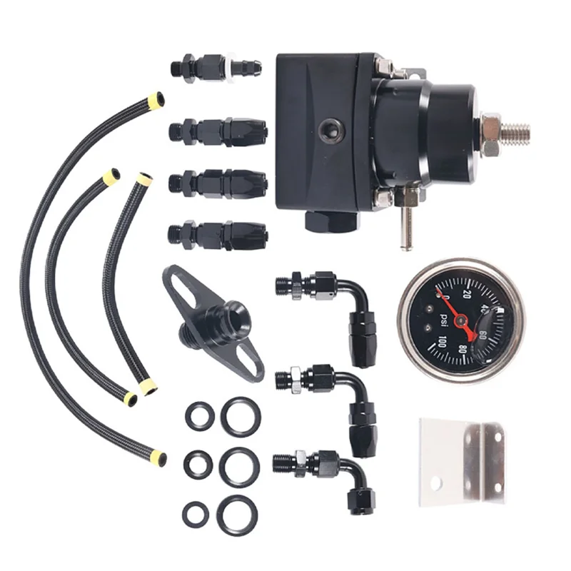 

Car Universal Adjustable Fuel Pressure Regulator AN6 Fuel Line Hose Kit With Gauge For EFI Systems