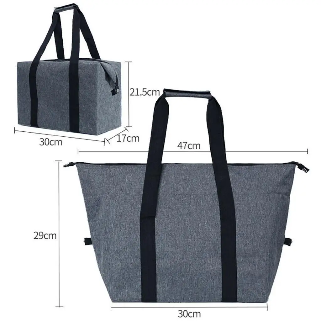 Picnic Storage Bag Folding Cooler Handbag Food Container for Work