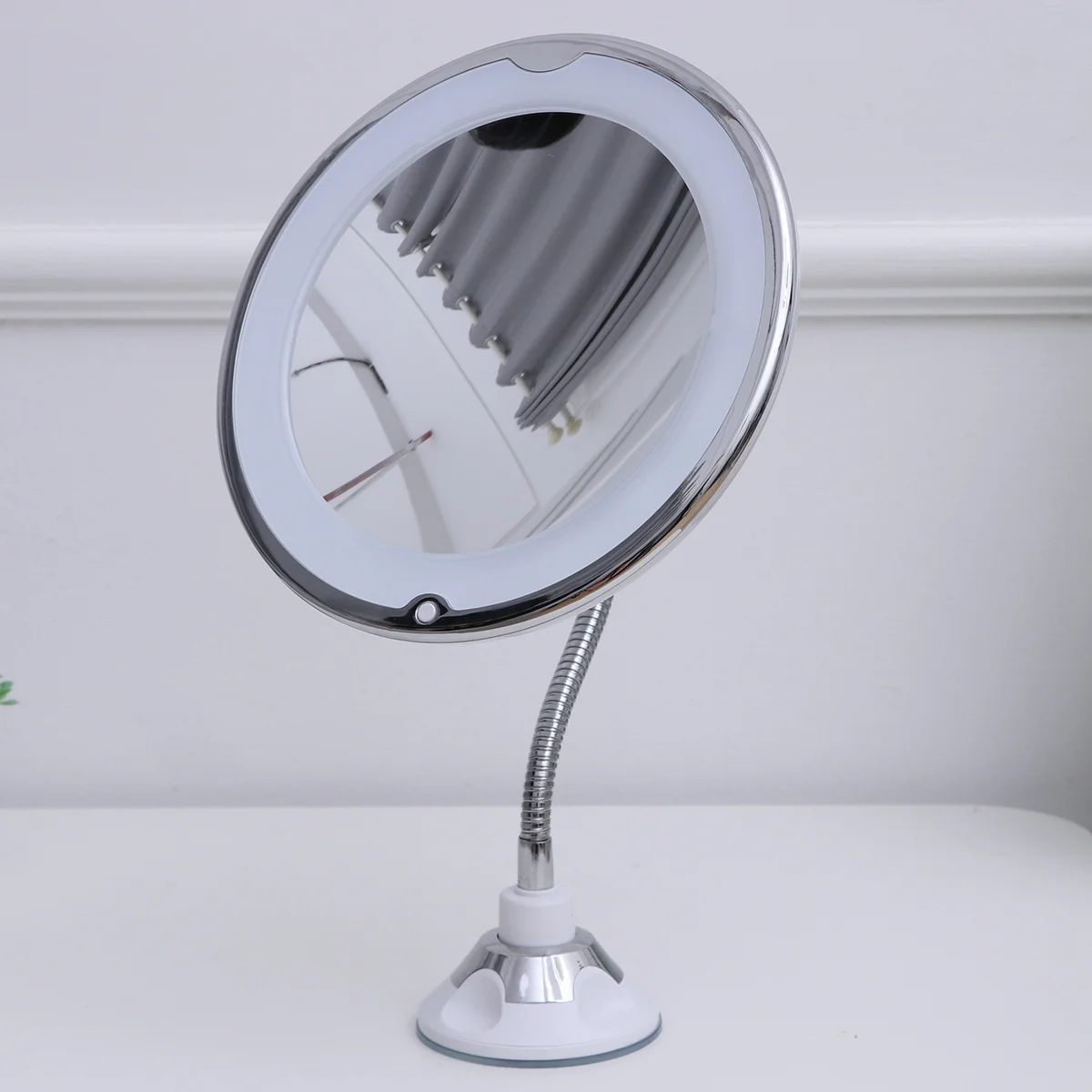 

1pc 10X Magnifying Makeup With Suction Cup Adjustable Led Mirror For Touch-Ups Portable Vanity Mirror For Women Men