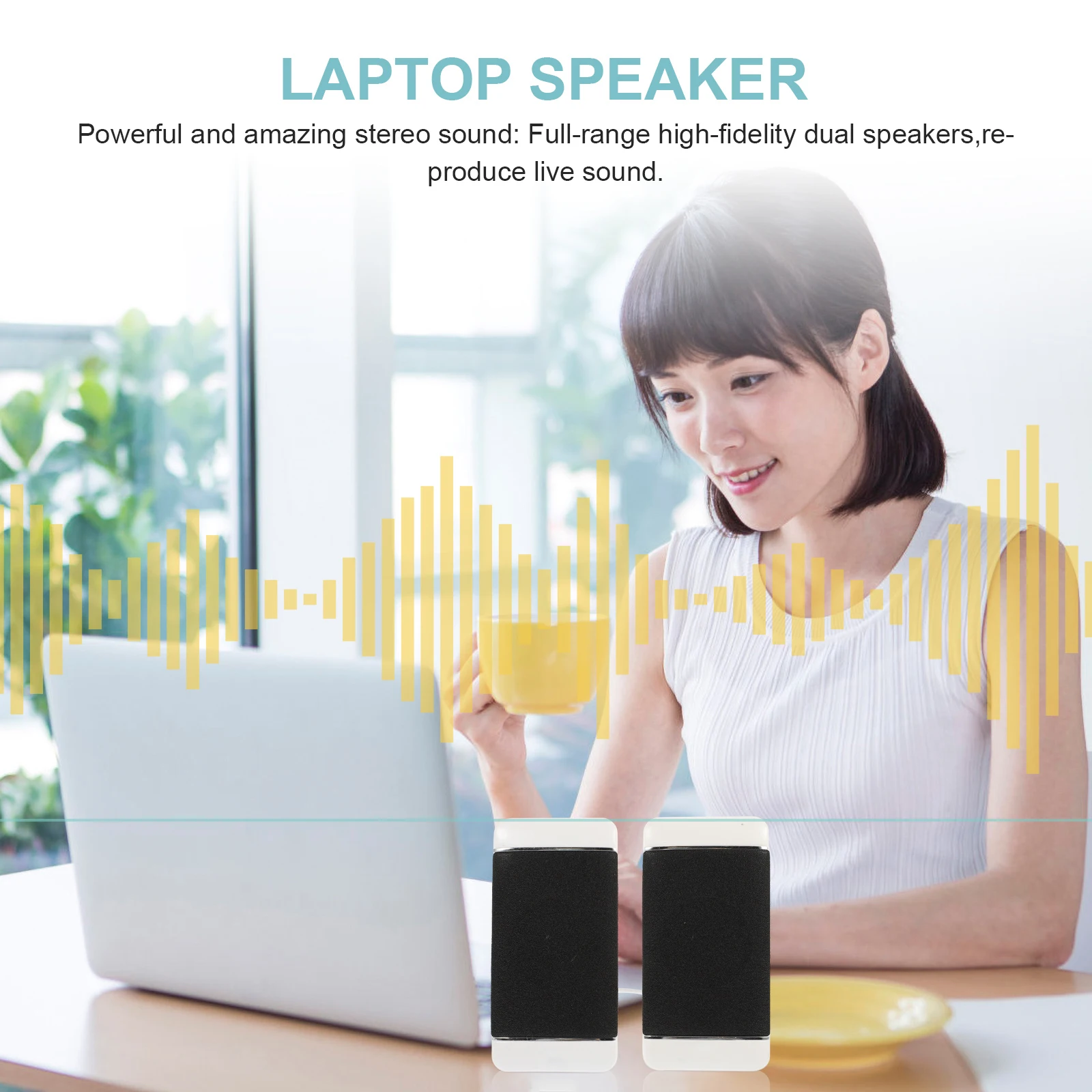 

2pcs Laptop Speakers USB Powered Computer Multimedia Stereo Audio Portable Sound System Full Range Dual Degree