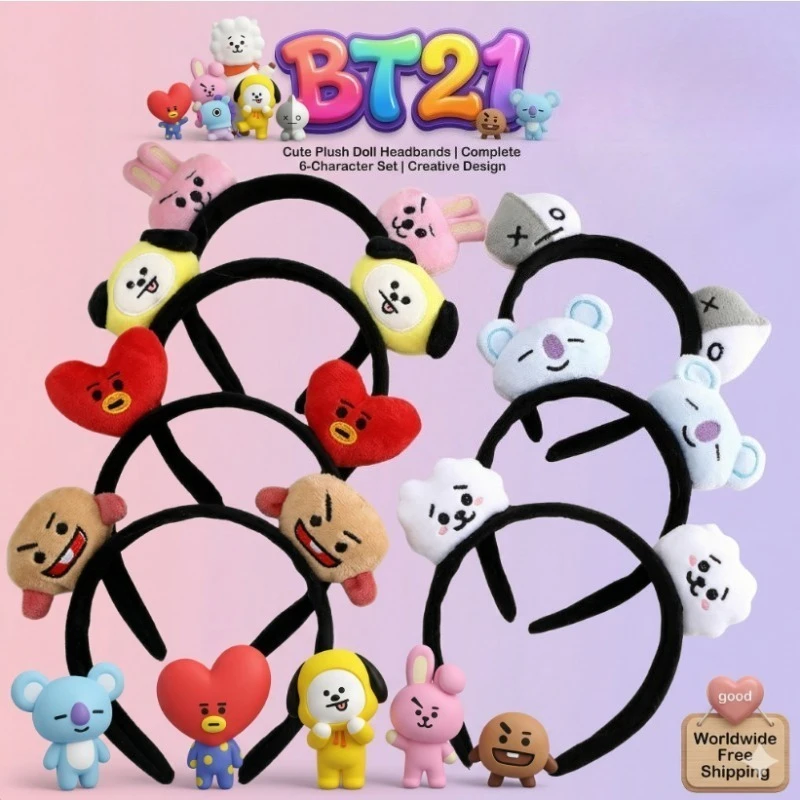 

Повязка на голову BT21 Koya RJ Shooky Mang Tata Chimmy Cooky: милая мультяшная аниме-повязка с персонажами