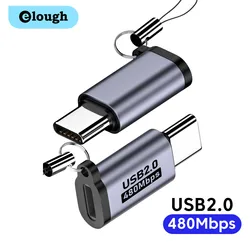 Elough adaptador USB C a Lightning para iPhone 15, de carga rápida transferencia de datos a usb tipo c, adaptador para IOS a Micro usb Android