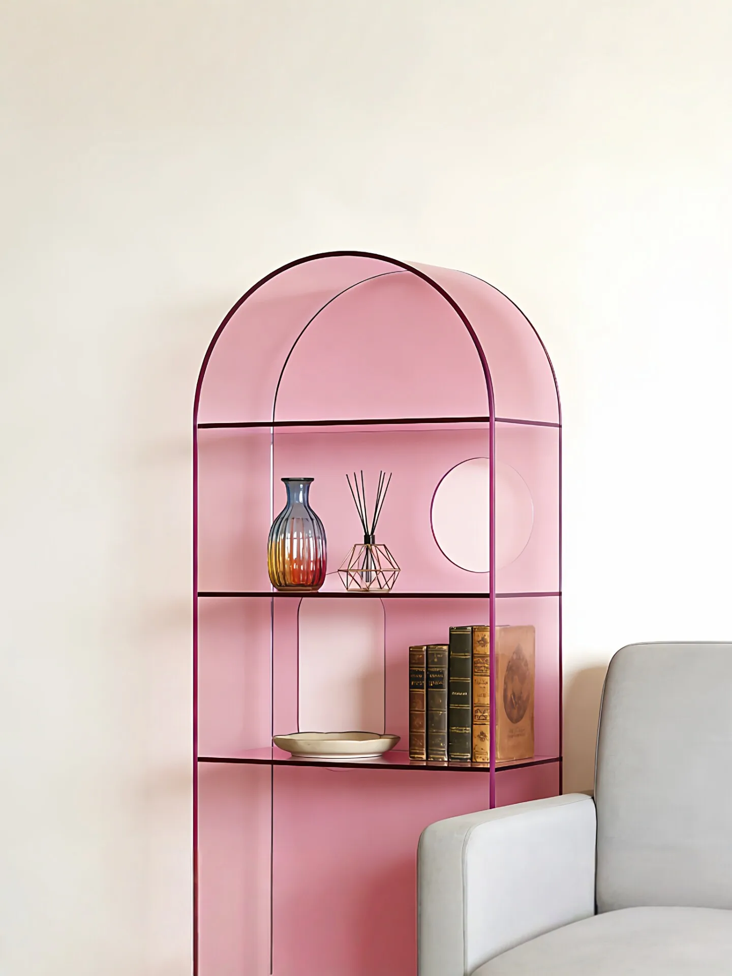 Acrylic shelf floor-to-ceiling multi-layer figure display stand, living room creative wall bookcase, Nordic children's bookshelf