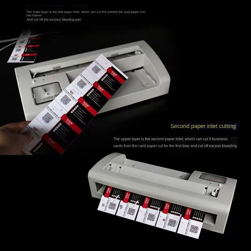 

Brand new 300B Business Card Cutter Electric Automatic Slitting Paper Card Cutter DIY Tool A4 and Letter Size 220V