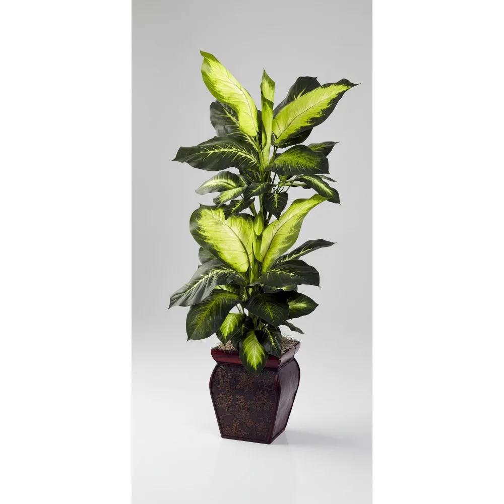 

45" Tall Golden Dieffenbachia Artificial Plant with Decorative Planter for Home Office Decor