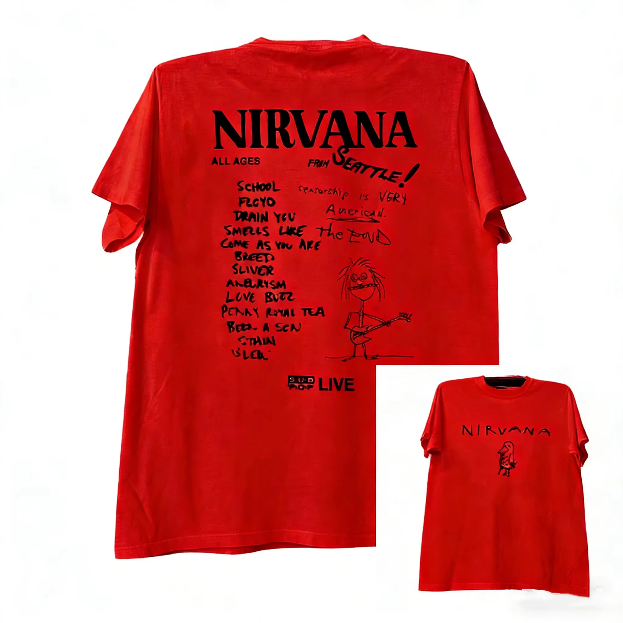 2026 Nirvana Band T-Shirt Vintage Loose Oversized Unisex T-shirt Harajuku Streetwear Trendy Cotton Print high quality Breathable