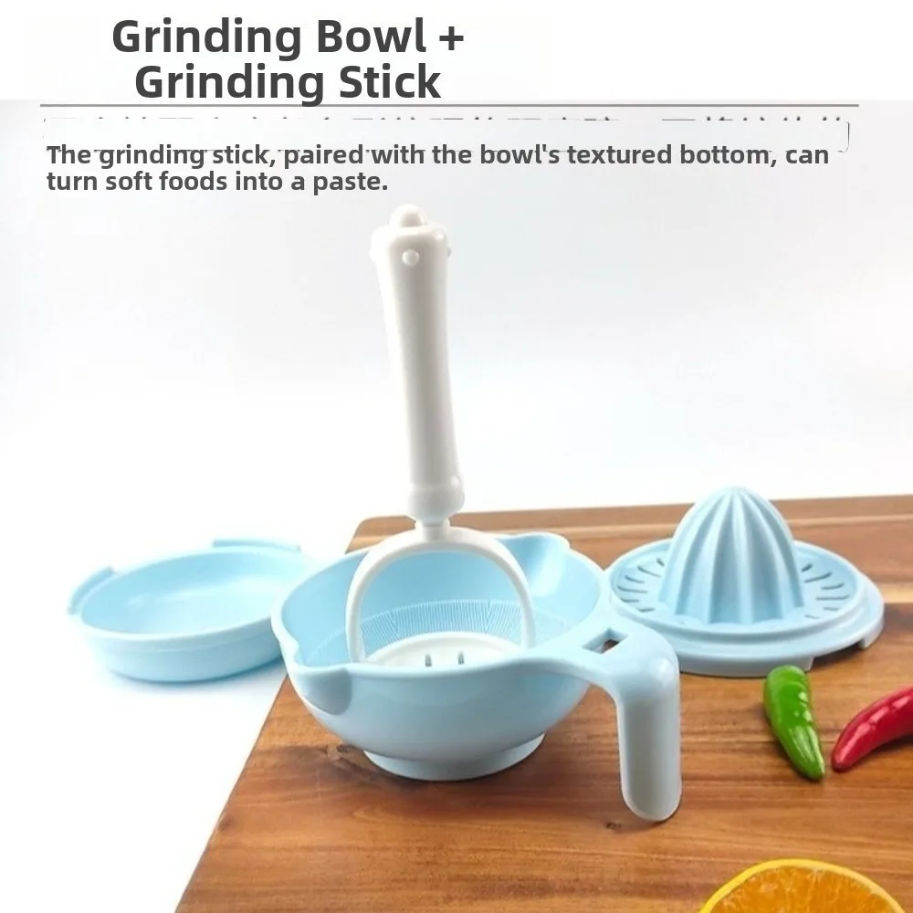 Solid color Baby Food Grinding Bowl Multifunctional Handmade Fruit Puree Grater Manual Operation Easy to Use Manual Grinder