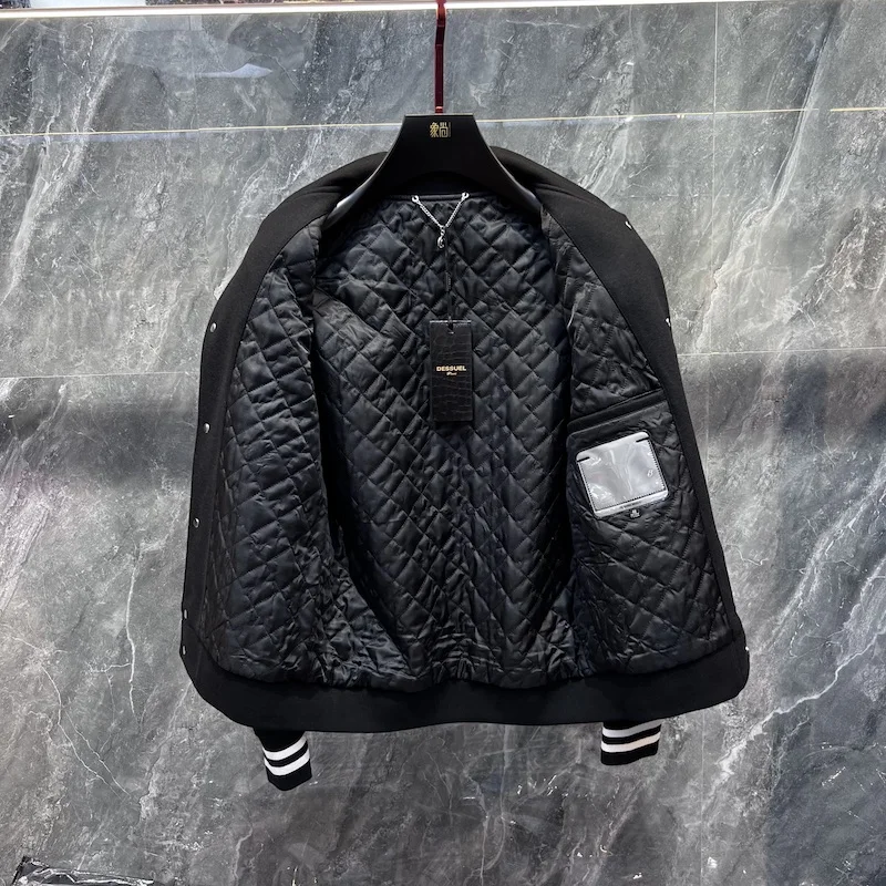 

High-End Men's Baseball Collar Jaet 2024 Autumn Winter Faion Embroidery Trendy Outerwear Luxury Lightweight Sli