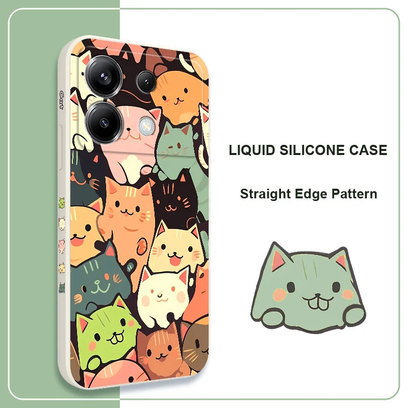 Colorful Cats Phone Case For Xiaomi Poco F7 X7 X6 F6 M6 M5 M5S F5 X5 F4 X4 M4 F3 M3 X3 Pro 4G 5G Ultra GT Silicone Cover