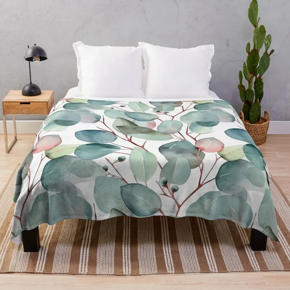 

Nature Design 11 Vintage Eucalyptus Floral Flowers Fleurs Flores Throw Blanket Soft Bedroom Blanket for Night Sleeping