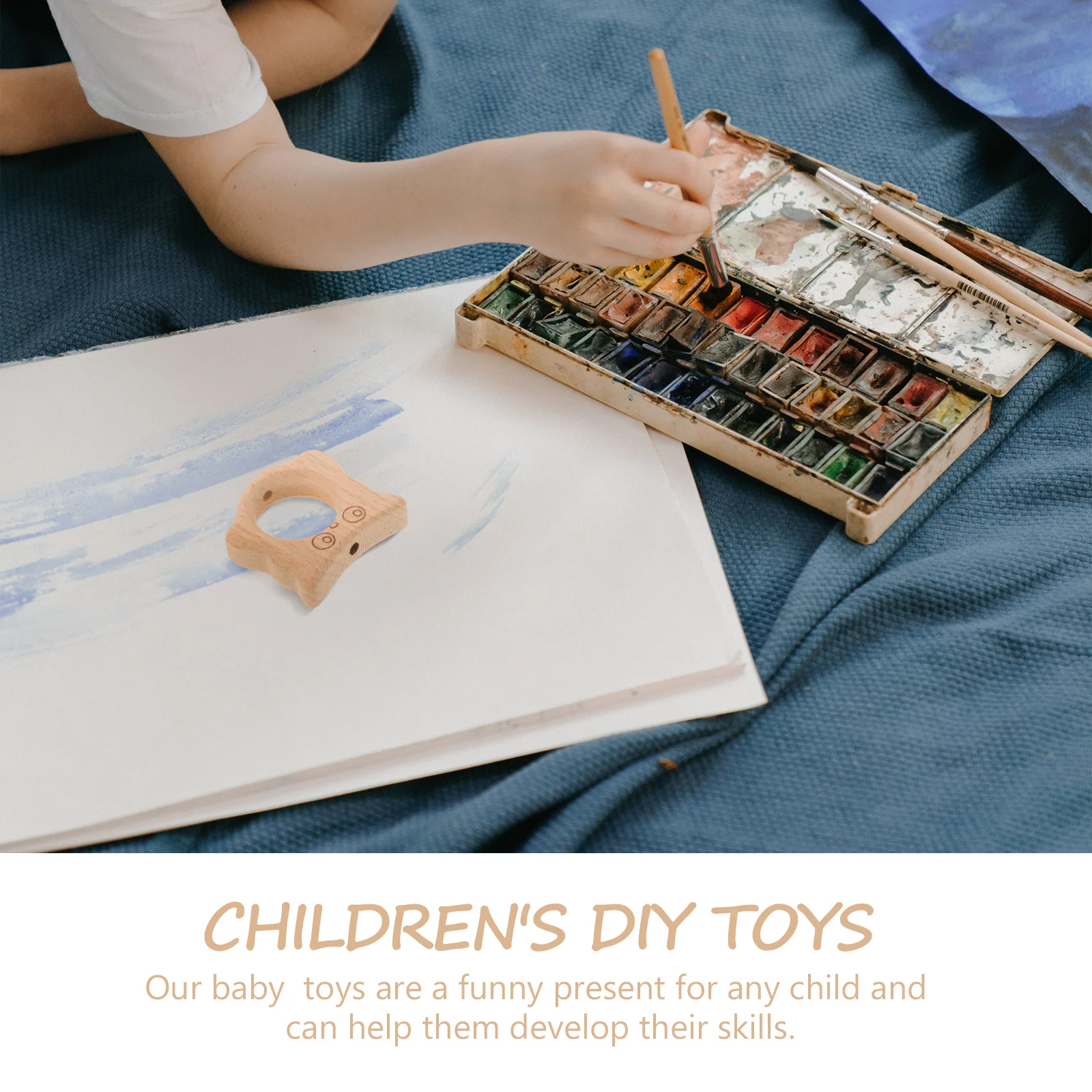 20 pièces en bois Animal bois anneau de dentition pour bébé saisir formation bois naturel anneaux de dentition formes mignonnes lisse sûr infantile en bois pour bébés