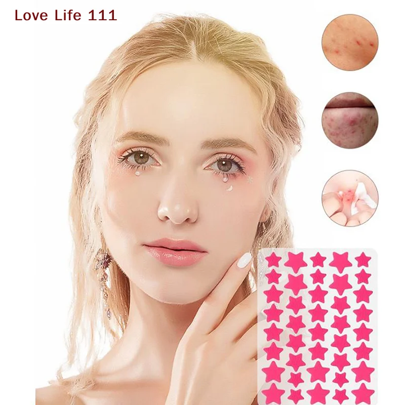 

Новинка, 200/400 шт., красочные комбинированные пластыри от прыщей, наклейка в виде звездного сердца, полиэтиленовый консилер для лица, пластыри от прыщей