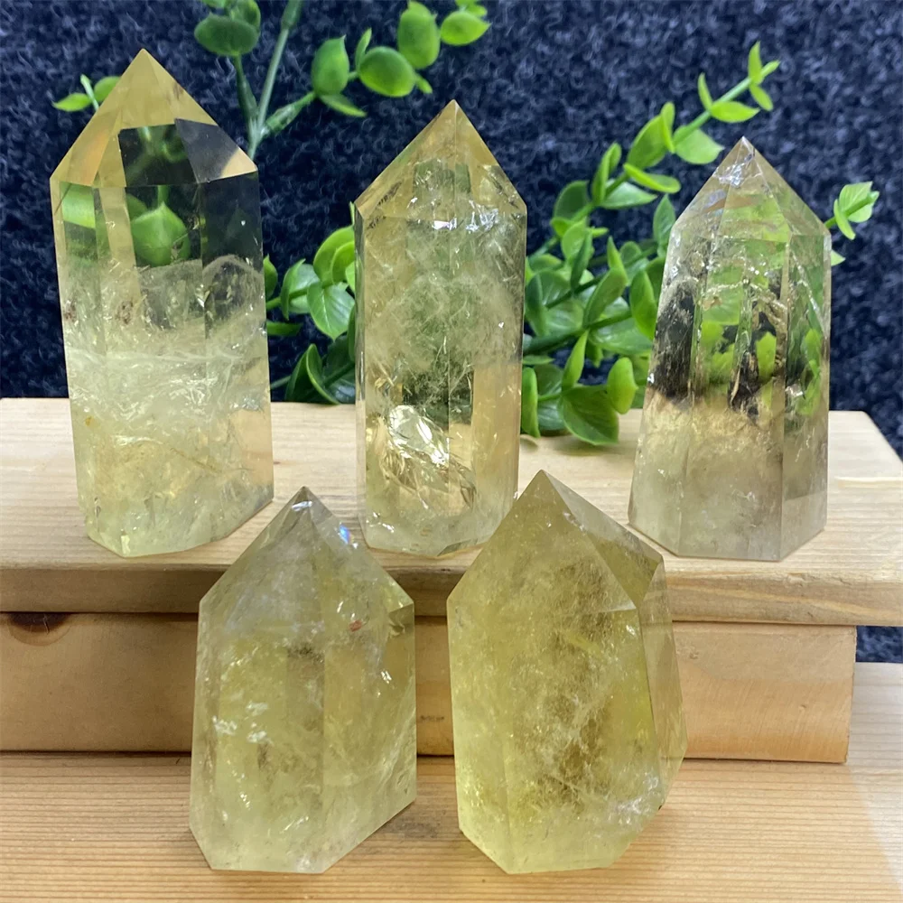 

Room Decor 100% Natural Citrine Hexagonal Obelisk Healing Reiki Crystal Wand Holiday GiftOffice Furnishings Decoration Witchcraf