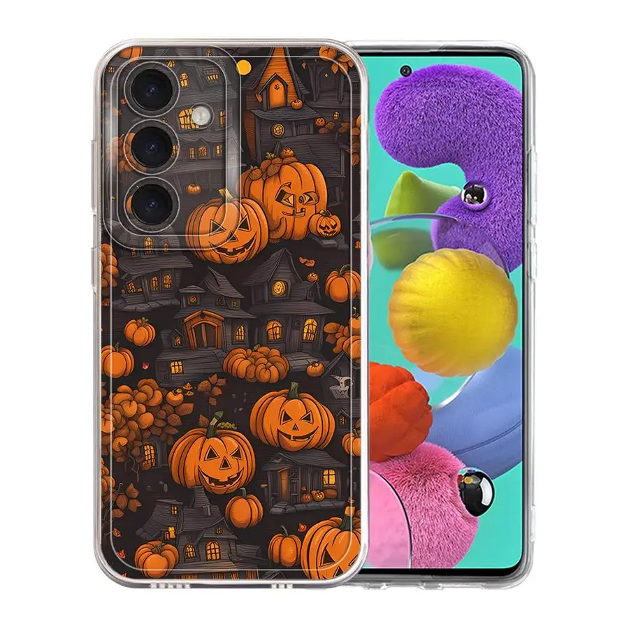 เคสสำหรับ Samsung Galaxy A12 A51 A32 A16 A17 A50 A72 A31 A71 A52s A52 A21s เคสโทรศัพท์แบบนิ่ม ลายมอนสเตอร์เท่ๆ ผีฮาโลวีน