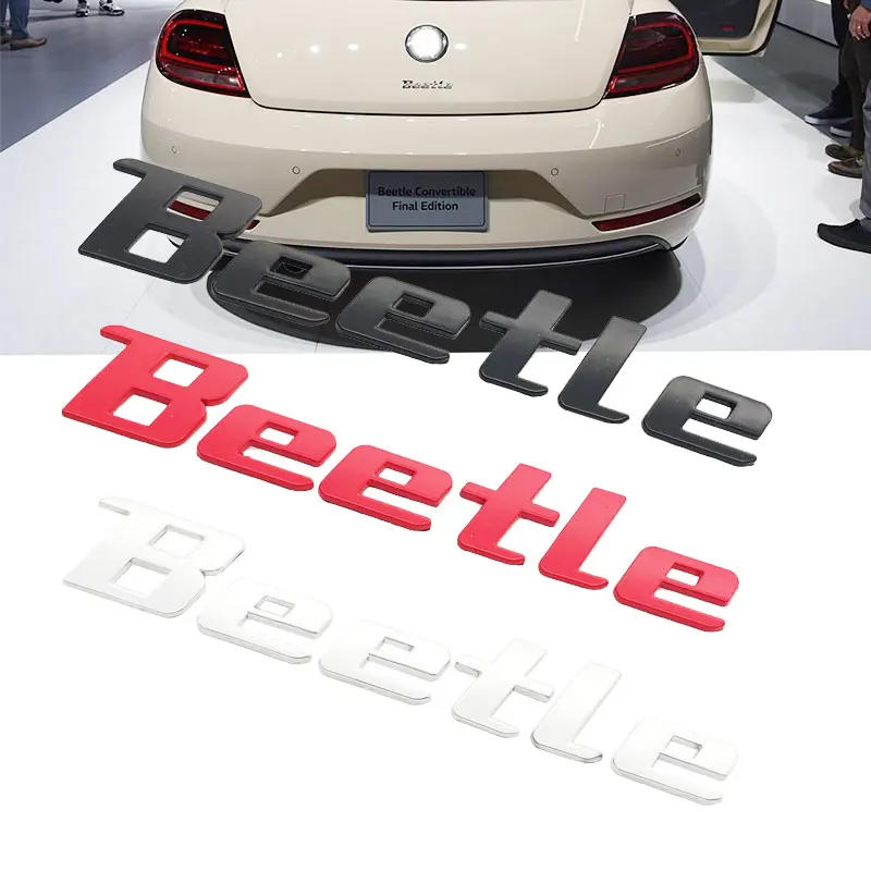 1PCS 3D Metal Beetle Emblem Letter Badge Car Tail Side Sticker For Beetle TDI TSI Car-Styling Accessories