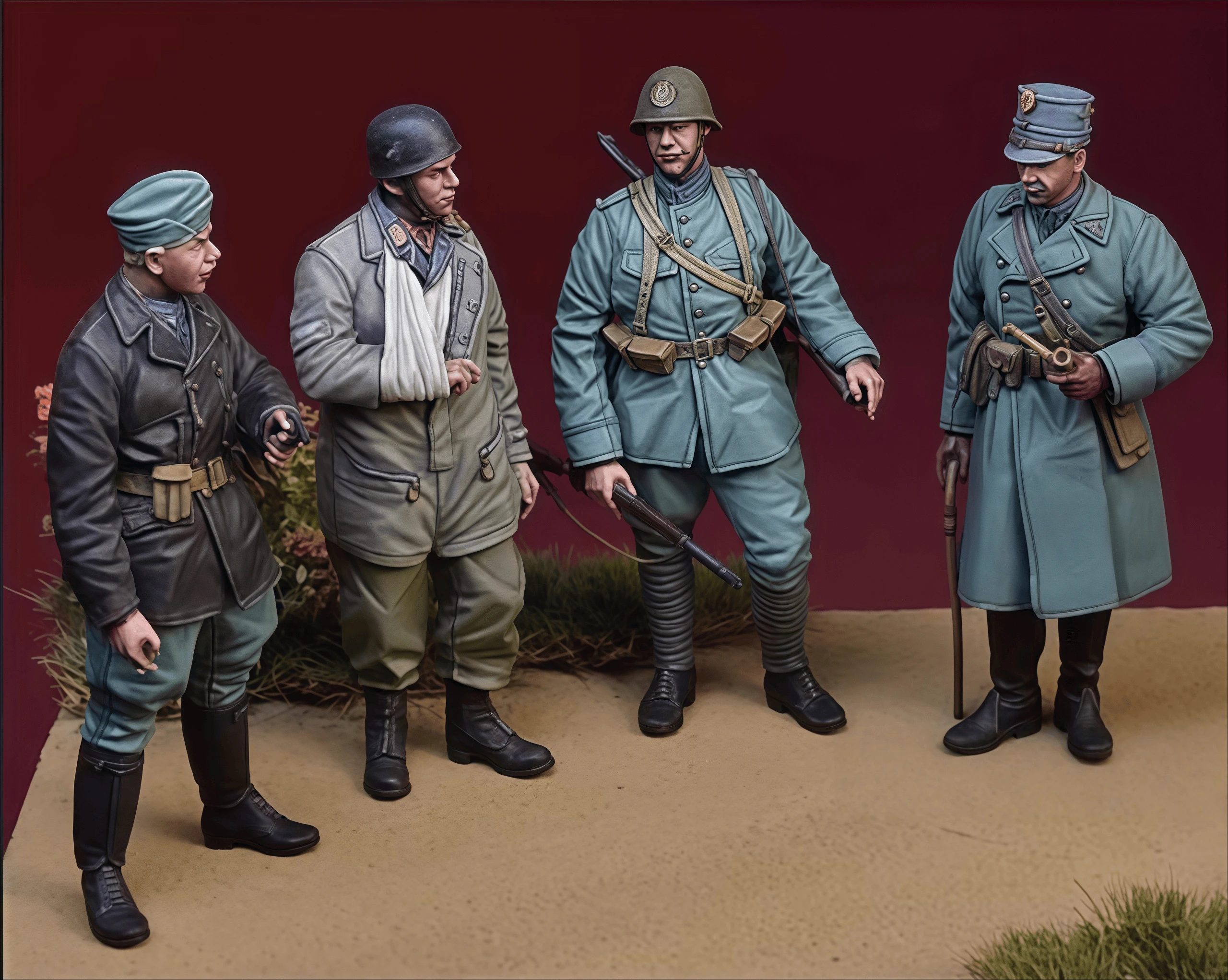 

1/35 Resin Model Assembly Kit Gk, Commander 4 People, Unpainted Model